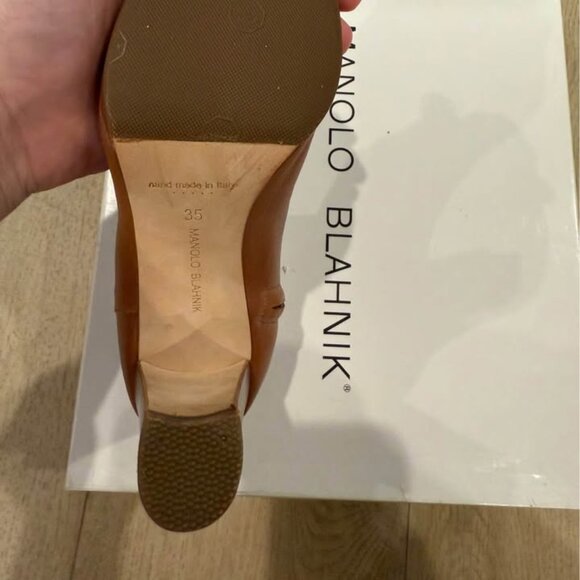 Manolo Blahnik Brusta Brown Leather Ankle Boots - Picture 3 of 5